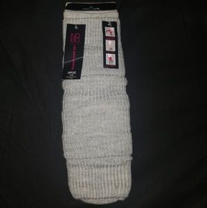 No Boundaries Silver Shimmer Leg Warmers